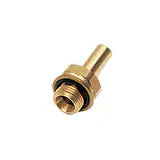 0128 06 13 39 by Parker | Legris Stud Standpipe with Bi-Material Seal | 4 mm Standpipe x 1/4" Male BSPP | 17 mm Hex | 31 mm Length | Straight | Brass | Pack of 10