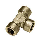 0145 10 10 by Parker | Legris Threaded Equal Adapter | 1/8" Female BSPP Thread | 45 mm Length | Tee | Brass | Pack of 10