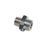 0192 21 21 by Parker | Legris Equal Adapter | 1/2" Male BSPT Thread x 1/2" Male BSPP Thread | 27 mm Hex | 34 mm Length | Straight | Nickel-Plated Brass | Pack of 10