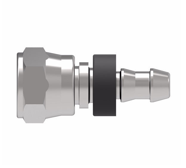 07.390-4-4 Aeroquip by Danfoss | Female Metric BSPP Swivel Socketless Reusable Hose Fitting | -04 Female Metric BSPP Swivel x -04 Push-On Hose Barb | Steel