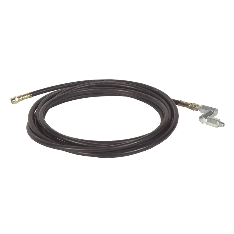 317870-50 by Alemite | Hose Reel Accessory | Grease Hose | Length: 50ft | Coupling Specification: 3/8" Male NPTF x 1/4" Female NPTF | Hose ID: 3/8" | Working Pressure: 6400 PSI | Burst Pressure: 16000 PSI