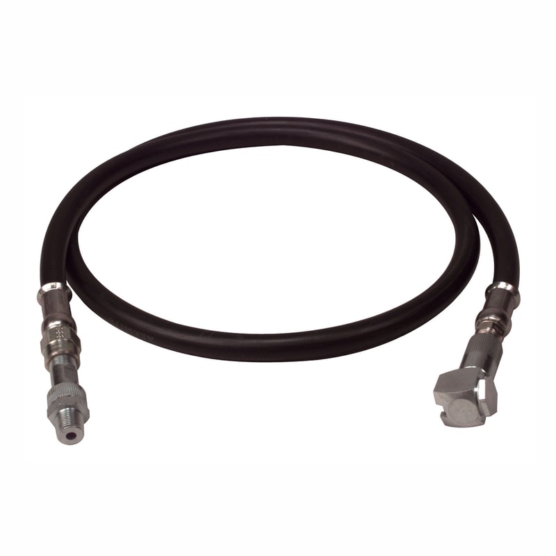 317854-5F by Alemite | Manual High Volume/Multi-Pressure Pump Hose Assembly | 3/8" Male NPTF x 3/8" Female NPTF | Hose ID: 3/8" | Max. Working Pressure: 3200 PSI | Hose Length: 5-1/2ft