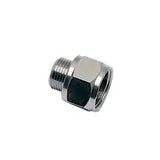 0906 17 21 by Parker | Legris Increaser | 3/8" Male BSPP Thread x 1/2" Female BSPP Thread | 24 mm Hex | 27 mm Length | Straight | Nickel-Plated Brass | Pack of 25