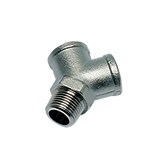 0911 00 13 by Parker | Legris Stud Fitting | 1/4" Female BSPP Equal Thread x 1/4" Male BSPP Thread | 17 mm Hex | Y | Nickel-Plated Brass | Pack of 25