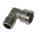0913 00 13 by Parker | Legris Stud Fitting | 1/8" Male BSPT Thread x 1/8" Female BSPP Thread | 90° Elbow | Nickel-Plated Brass | Pack of 50