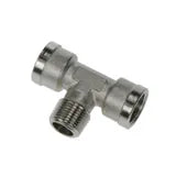0916 00 10 by Parker | Legris Stud Fitting | 1/8" Male BSPT Thread x 1/8" Female BSPP Thread | 36 mm Length | Tee | Nickel-Plated Brass | Pack of 25