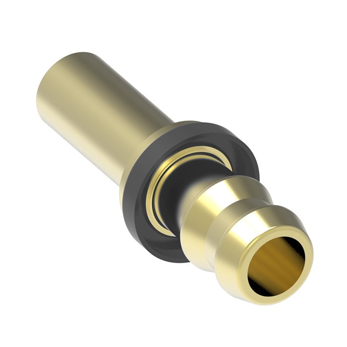 10004B-X03 Weatherhead by Danfoss | Straight Tube Rigid Field Attachable Push-On Fitting | 100 'B' Series Barb-Tite | -03 Tube Size x -04 Push-On Hose Barb | Brass
