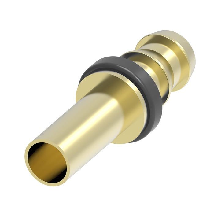 10006B-X06 Weatherhead by Danfoss | Straight Tube Rigid Field Attachable Push-On Fitting | 100 'B' Series Barb-Tite | -06 Tube Size x -06 Push-On Hose Barb | Brass