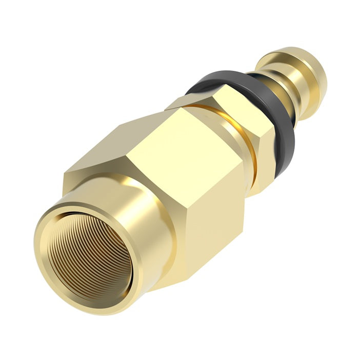 10008B-258 Weatherhead by Danfoss | Female Pipe Swivel Field Attachable Push-On Fitting | 100 'B' Series Barb-Tite | -08 Female Pipe Swivel x -08 Push-On Hose Barb | Brass