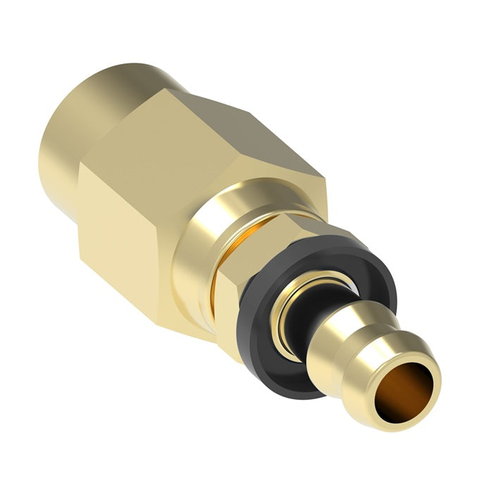 10008B-258 Weatherhead by Danfoss | Female Pipe Swivel Field Attachable Push-On Fitting | 100 'B' Series Barb-Tite | -08 Female Pipe Swivel x -08 Push-On Hose Barb | Brass