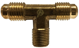 704045-0608 by Midland | Lead Free 45° SAE Flare Fitting | Branch | 3/8" Male Flare x 3/8" Male Flare x 1/2" Male NPTF | Tee | Brass | Replaces: 10212LF