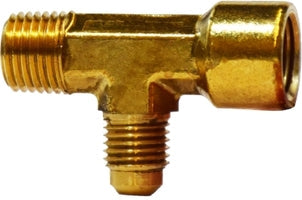 10382 (10-382) by Midland | SAE 45° Flare Fitting | Forged Adapter / Service | 1/8" Male NPTF x 1/8" Female NPTF x 1/4" Male SAE 45° Flare | Tee | Brass