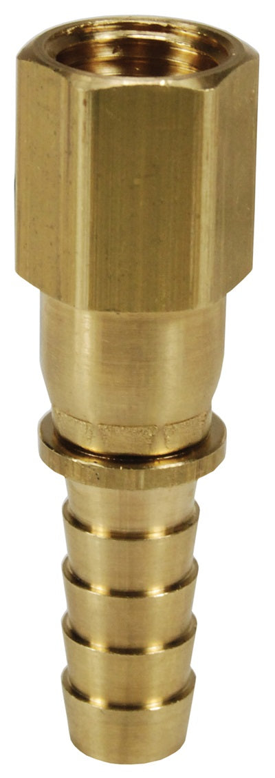 1050406C by Dixon Valve | Hose Barb Insert | 3/8" Female PTF-SAE Short Swivel x 1/4" Hose ID | Brass