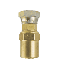 10P17-S by ZSi-Foster | Reusable Hose Fitting | Female Swivel w/ Nut | 1/2" ID x 15/16" OD | Swivel | Brass/Steel