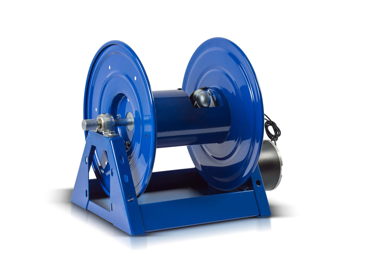 1125-4-100-E by Coxreels | 1125 Series | 3,000 PSI Motor Driven Hose Reel | 12V DC 1/3 HP Electric Motor | 1/2" Hose ID, 1/2" FNPT Inlet | Steel | 100ft Capacity, Hose Not Included