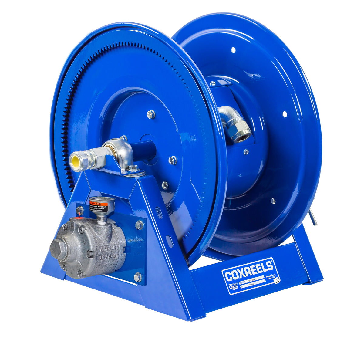 1125PCL-8410M-A by Coxreels | 1125PCL Series | Motor Driven Cord Reel | #4 Gast Air Motor | 10/4 SO Cord, 40A, 600V | Steel | 250ft Capacity, Cord Not Included