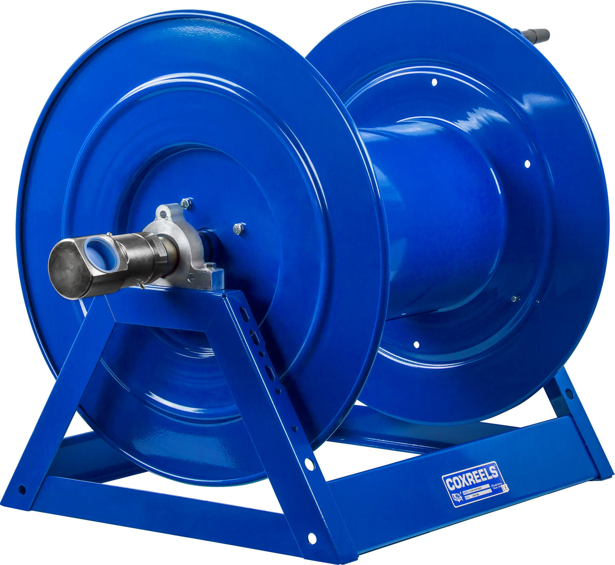 1185-2528-BUXX by Coxreels | 1185-BUXX Series | 3,000 PSI Hand Crank Hose Reel | 1-1/2" Hose ID, 1-1/2" FNPT Inlet | Steel | 150ft Capacity, Hose Not Included