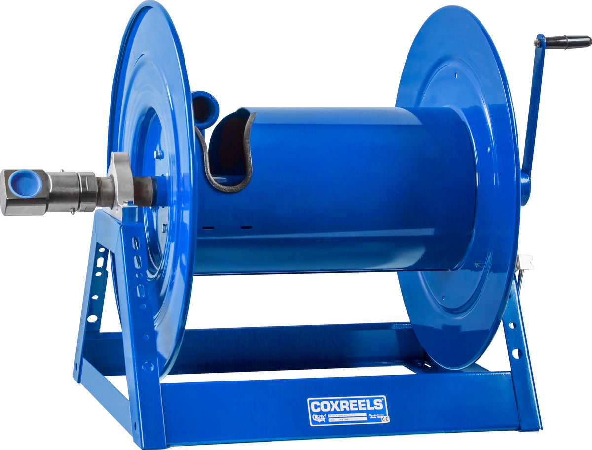 1185-3324-BUXX by Coxreels | 1185-BUXX Series | 3,000 PSI Hand Crank Hose Reel | 1-1/2" Hose ID, 1-1/2" FNPT Inlet | Steel | 175ft Capacity, Hose Not Included