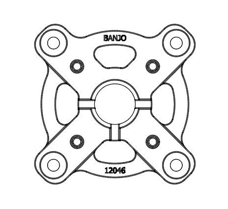 12046 by Banjo | Replacement Part for Centrifugal Pumps | 56C Adapter For Pumps | Unassembled | Polypropylene