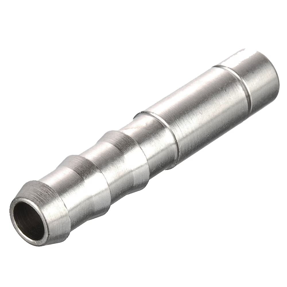 122PLMSP-8M-8M by Parker | Prestolok PLM Metal Push-to-Connect Fittings | Barbed Connector | 8 mm to 8.00 mm Tube Size | 44.00 mm Length | Straight | Electroless Nickel-Plated Brass | Pack of 10