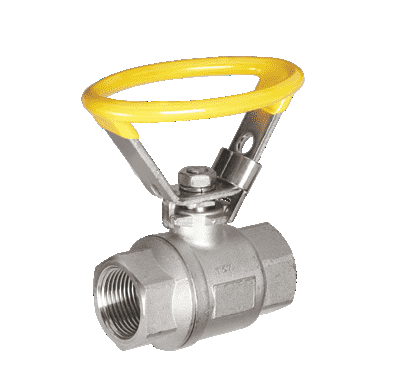 130B43 by RuB Inc. | Full Port Ball Valve | 1/4" Female NPT x 1/4" Female NPT | with Oval Locking Blue Handle | Stainless Steel | Pack of 8
