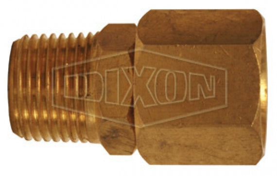D344R by Dixon Valve | Pneumatic In-Line Swivel | 1/4" Male NPT x 1/4" Female NPT | 150 PSI | Brass