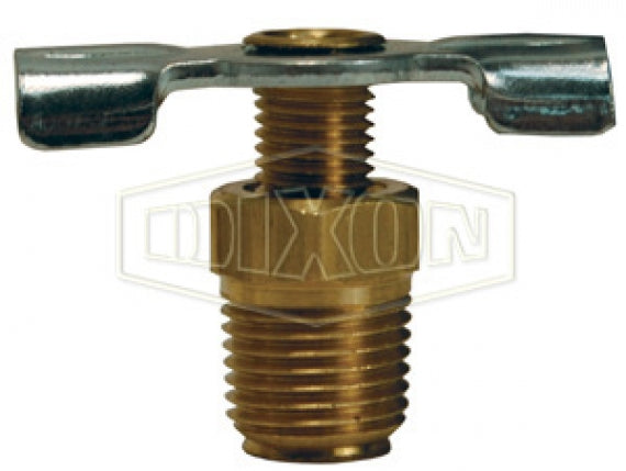 D04 by Dixon Valve | External Drain Cock | 1/4" Male NPT | Brass