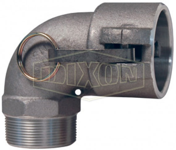 150B-90AL by Dixon Valve | Cam & Groove Coupler | 90° Elbow | Type B | 1-1/2" Coupler x 1-1/2" Male NPT | Aluminum