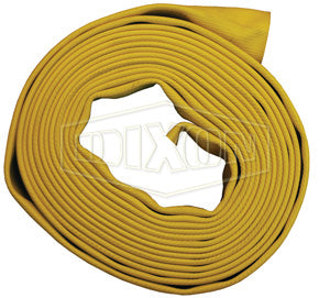 H615Y50UC Dixon Nitrile Covered Fire Hose - Heavy Duty - Yellow - Uncoupled - 1-1/2" Hose Size - 1-13/16" Bowl Size - 50ft Length