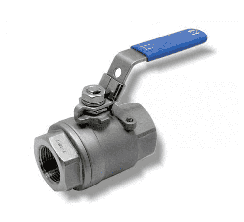 132I41 by RuB Inc. | Full Port Ball Valve | 2" Female NPT x 2" Female NPT | with Locking Blue Handle | Stainless Steel | Pack of 2