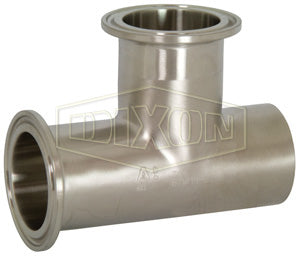 B7WMM-G200 Dixon Valve 304 Stainless Steel Sanitary Polished Weld x Clamp Run x Clamp Branch Tee - 2" Tube OD
