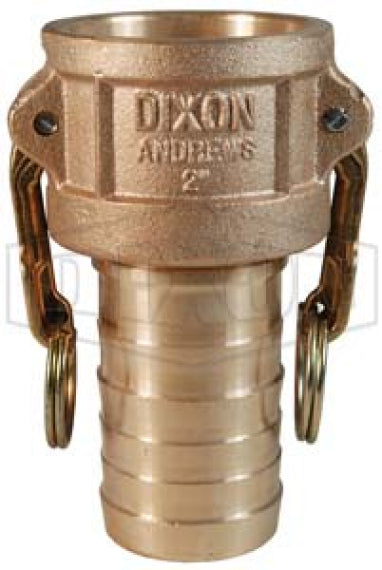 200-C-BR by Dixon Valve | Cam & Groove Coupler | Type C | 2" Coupler x 2" Hose Shank | Brass