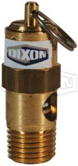 KSV10-125 by Dixon Valve | Safety Pop-Off Valve | Soft Seat | 1/4" Male NPT | 125 PSI Preset Pressure | 62 SCFM | Brass