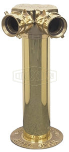 2WSA4025F-SP Dixon Cast Brass Two Way Sidewalk Siamese Assembly (Standpipe) - 4" Female NPT Outlet x Two 2-1/2" Female NST(NH) Inlets