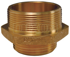 DMH2515F-D Dixon Cast Brass Double Male Hex Nipple - 2-1/2" Male NPT x 1-1/2" Male NST(NH) (Domestic)