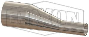 2211EBB400300F4 Dixon Valve 4" x 3" Tube OD 316L Stainless Steel BioPharm Weld x Weld Eccentric Reducer BPE2016 (PM Finish - SF4)