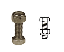 13NHN-G75 Dixon Valve 1/2" - 3/4" 304 Stainless Steel Sanitary Replacement Tube Hanger Nuts and Bolt - 1/4-20 x 3/4" Bolt with Nylock Nut