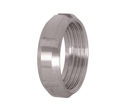 13R-G150SMS Dixon Valve Bradford Sanitary European Fitting - 304 Stainless Steel SMS Round Nut - 1-1/2" Tube OD - 38 DN Size