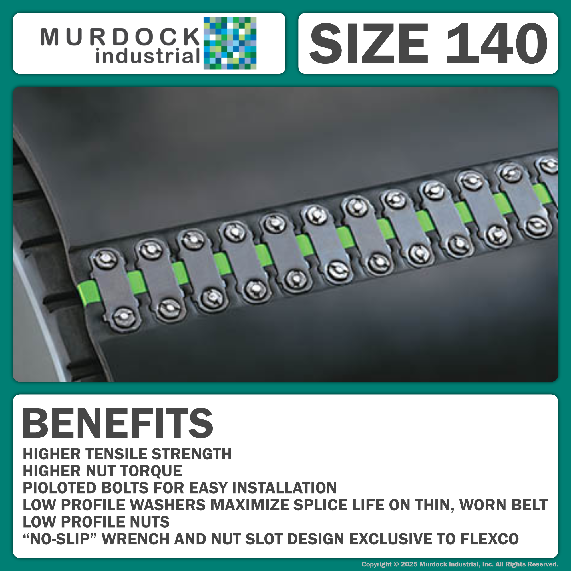 140E by Flexco | #20000 | Bolt Fasteners | Steel | Box of 25