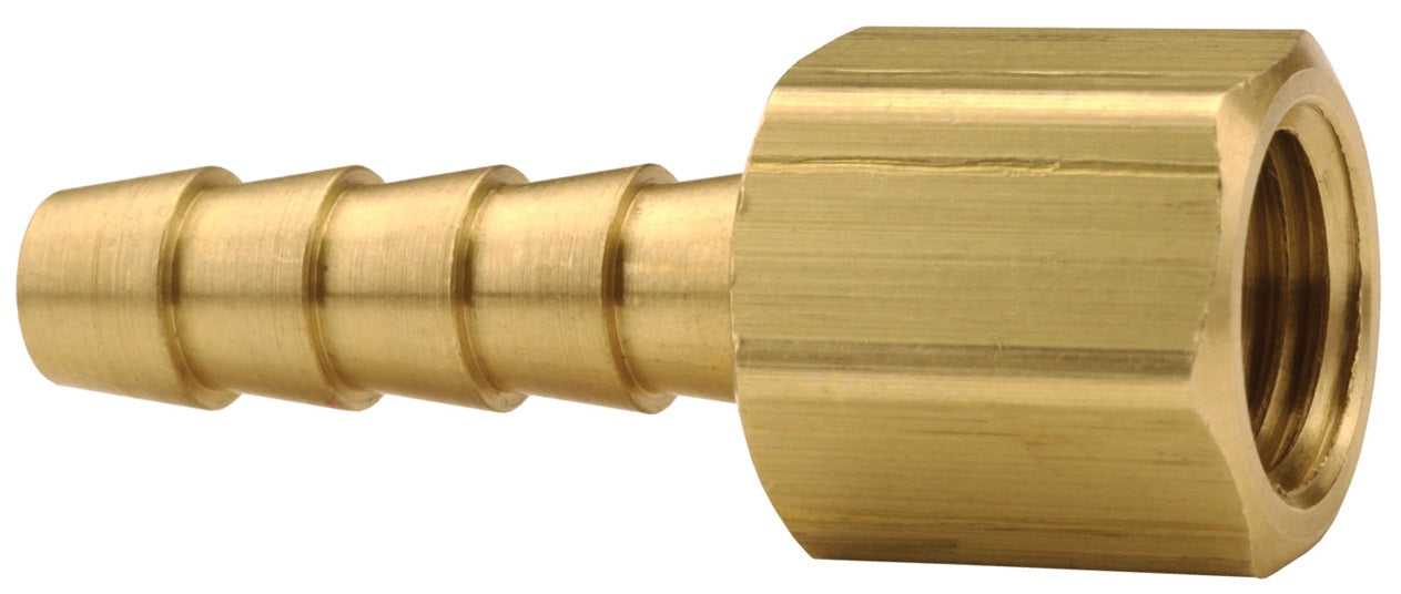 1430407K by Dixon Valve | Hose Barb Insert | Female 45° SAE/37° JIC Swivel | 1/4" Tube OD | 1/4" Hose ID x 1/4" Female SAE 45° Flare | Brass
