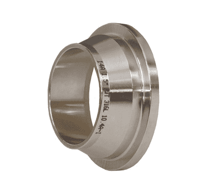 14A-R100RJT Dixon Valve Bradford Sanitary European Fitting - 316 Stainless Steel RJT BS:4825 Welding Liner - 1" Tube OD