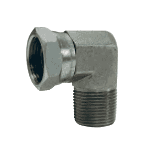 1501-2-2 Dixon Valve Zinc Plated Steel 90 deg. 1/8"-27 Male NPTF x 1/8"-27 Female NPSM Swivel Nut