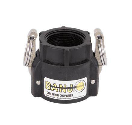 150DB by Banjo | Cam Lever Coupling | Part D | 1-1/2" Female Coupling x 1-1/2" BSP | 300 PSI | Polypropylene | Pack of 10