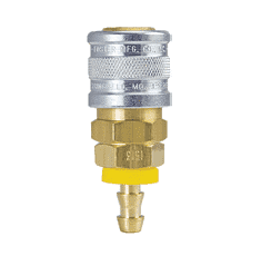 1713W by ZSi-Foster | Quick Disconnect | 1-Way Manual Socket | Buna-N Seal | For Water | 3/8" ID | Push-On | Hose Stem | Brass/Stainless Steel