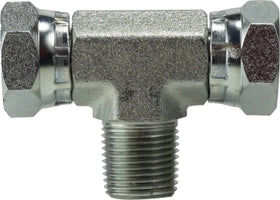 16012020 by Midland | Hydraulic Male Swivel Branch | 1-1/4" Female NPSM x 1-1/4" Female NPSM x 1-1/4" Male Pipe | Tee | Steel