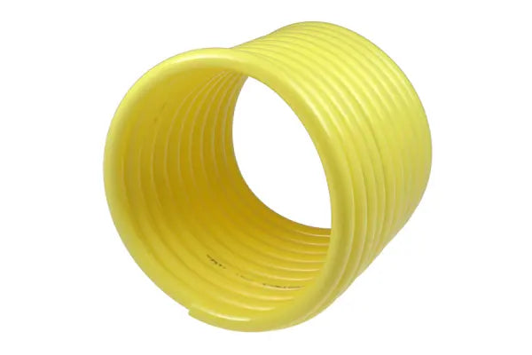 N38-100 by Coilhose | Coiled Air Hose | 3/8" Hose ID | No Fittings | Yellow | Nylon | 100ft
