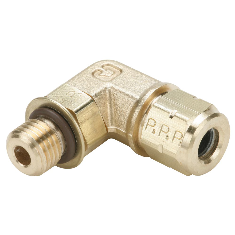 1695VLV-12-12 by Parker | Vibra-Lok Fittings | 3/4" Tube Size x 1-1/4" Male Thread | 1-1/4" Hex Nut | 1" Body Hex | 1-1/4" Jam Jut Hex | 90° Elbow | Brass