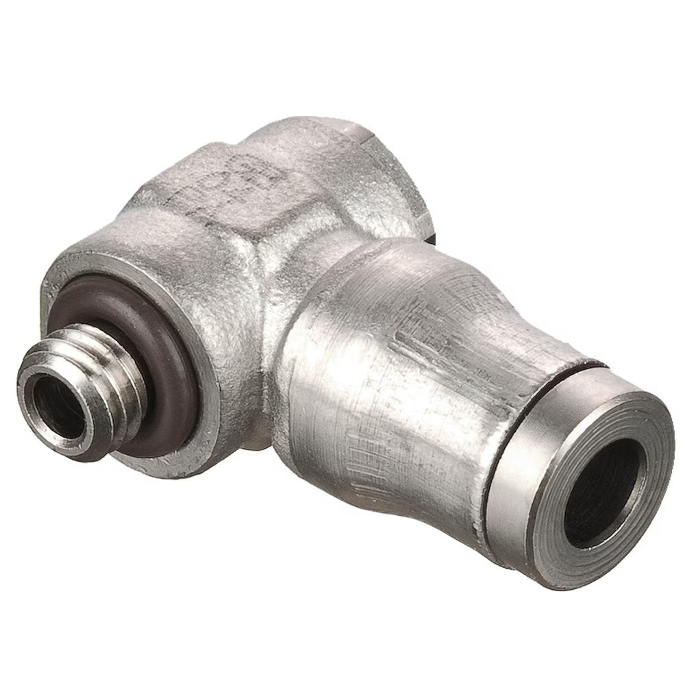 169PLMBJ-6M-M5 by Parker | Prestolok PLM Metal Push-to-Connect Fittings | Modular Fittings | 6mm Banjo x M5X0.8 Male BSPP Threads | 28.50mm Length | Electroless Nickel-Plated Brass | Pack of 10