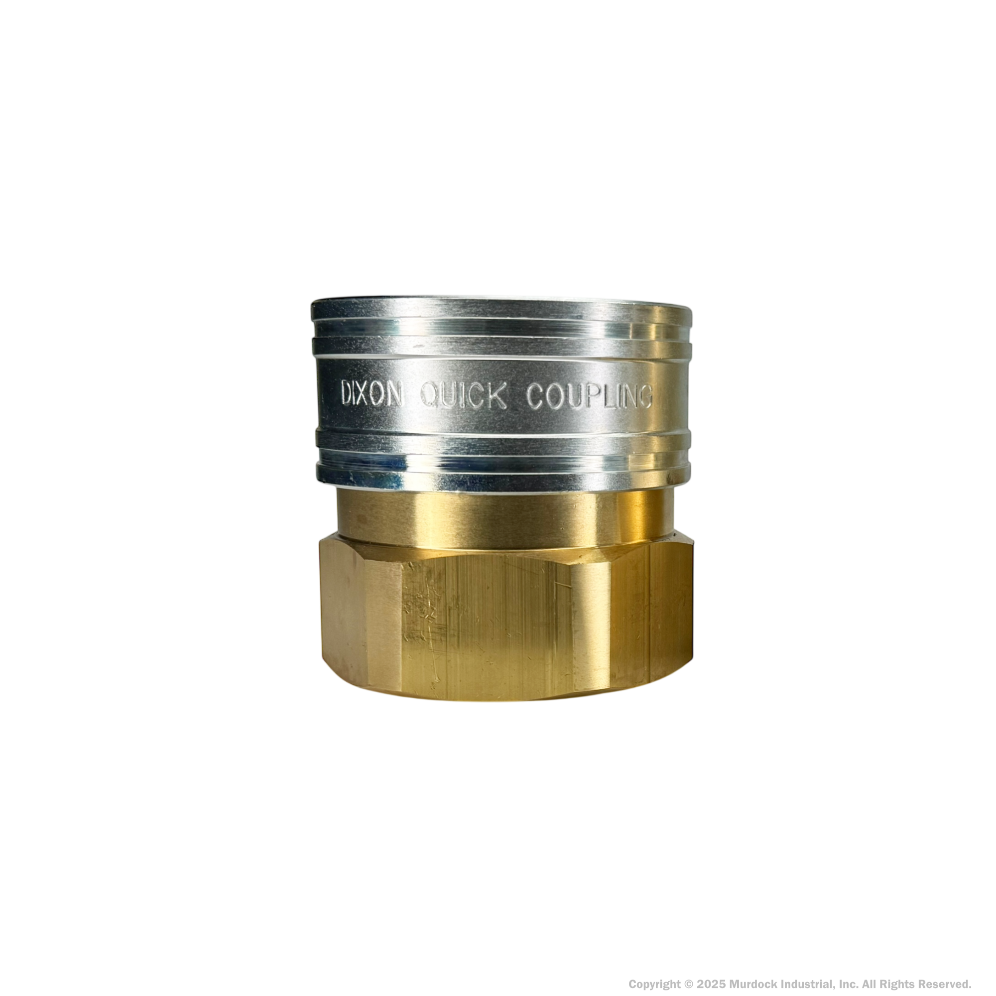 16EF16-B by Dixon Valve | Hydraulic Quick Disconnect Coupling | E-Series | 2" Female NPTF x 2" Straight-Through Interchange | Socket | Nitrile Seal | Brass
