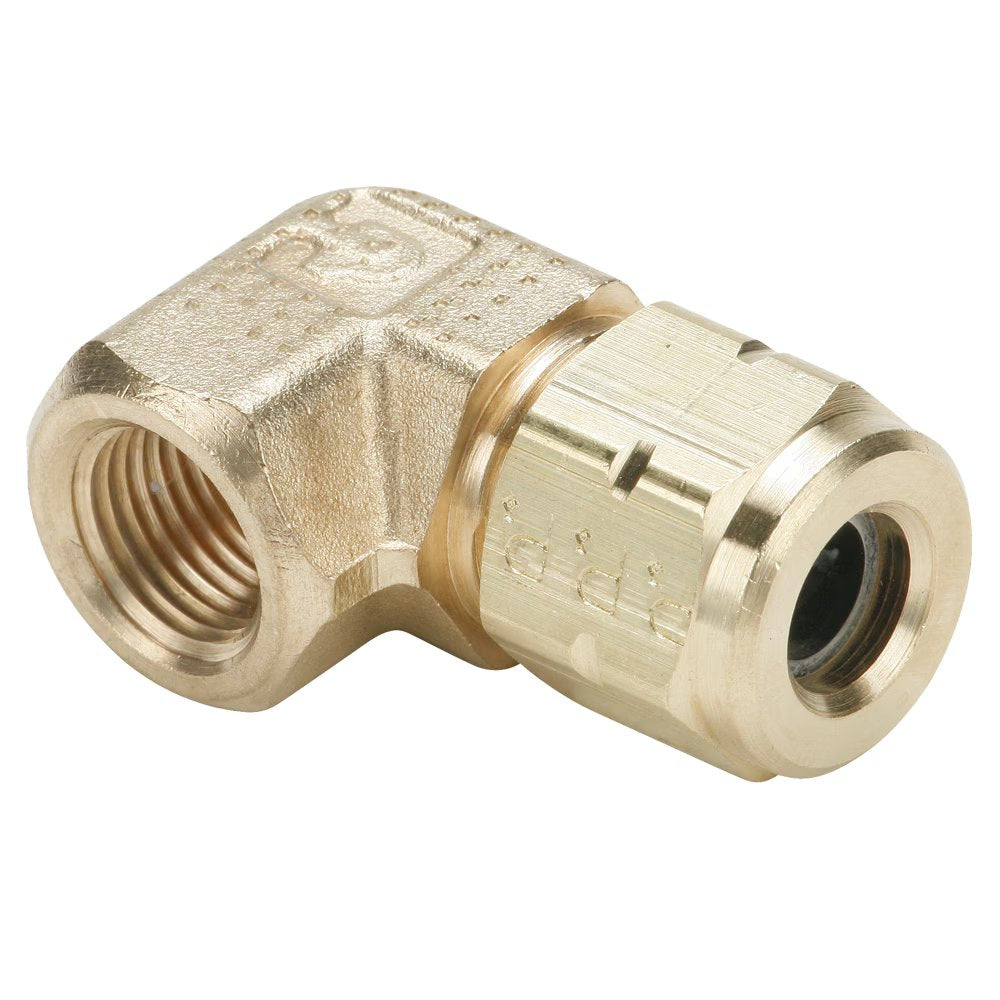 170VL-5-4 by Parker | Vibra-Lok Fittings | 5/16" Tube Size x 1/4" Female Pipe Thread | 90° Elbow | Brass | Pack of 5